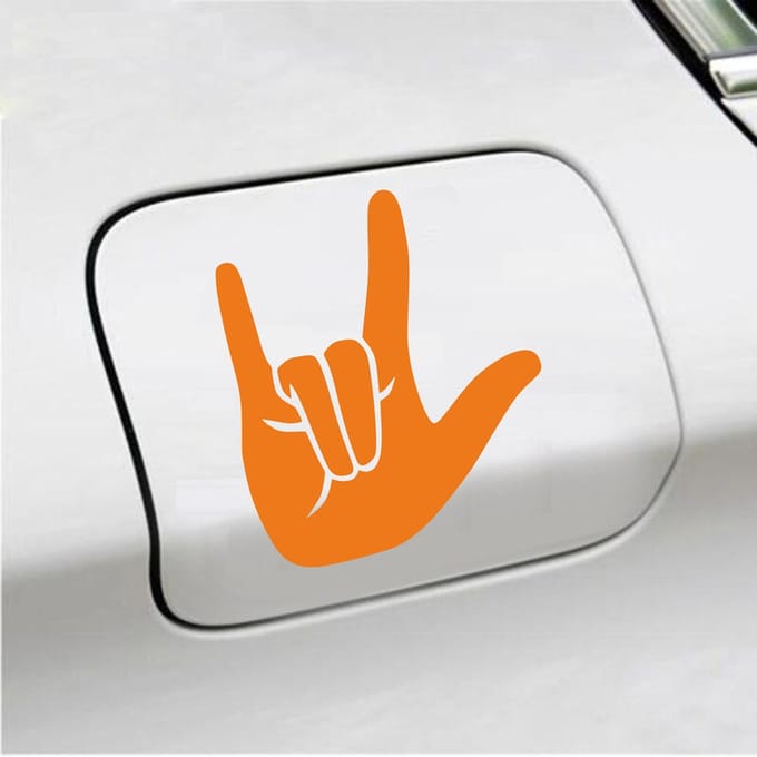 Bumpersticker - Rock N Roll - 14 X 12 - Oranje