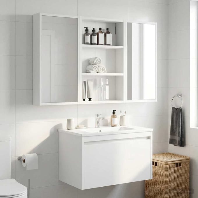 vidaXL - Badkamer - wandkast - Wit - 40 - x - 10 - x - 60,5 - cm - Geconstrueerd - hout