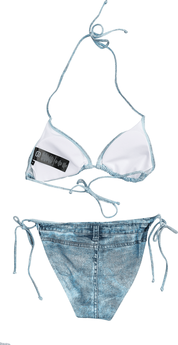 R.E.D. Rock-Engineered Design Blauwe bikiniset met halterbandjes - Dames - M