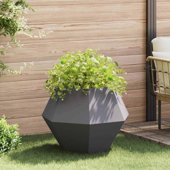 vidaXL Plantenbak Zwart 75 x 75 x 60 cm Staal