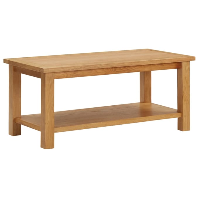 vidaXL - Salontafel - 90x45x40 - cm - massief - eikenhout