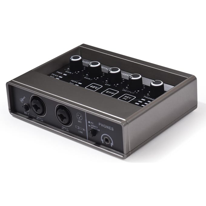 Audio Interface Professionele Opname XLR Audio Interface DSP Reverb 48V Phantom Power Geluidskaart zwart