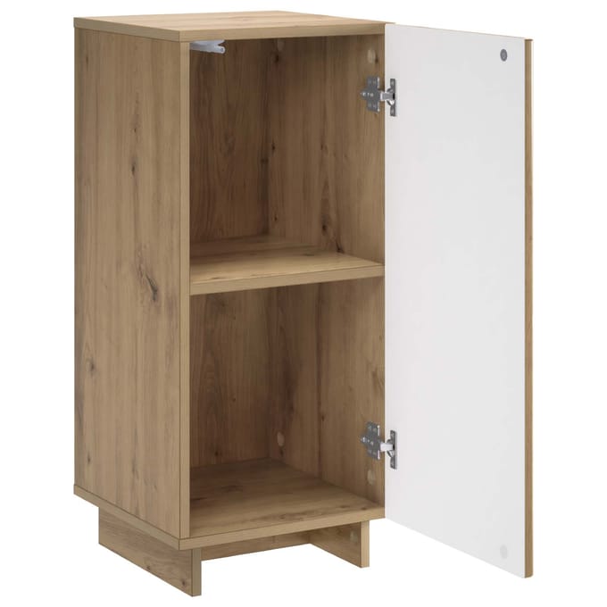 vidaXL - Dressoir - Artisanaal - eiken - 33,5 - x - 34,5 - x - 75 - cm - Bewerkt - hout