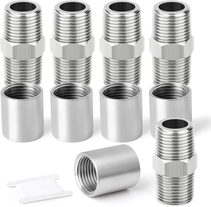 10 Stuks 3/8 BSP Schroefdraad Pijpverbinding Koppeling Hex Nippel RVS 304