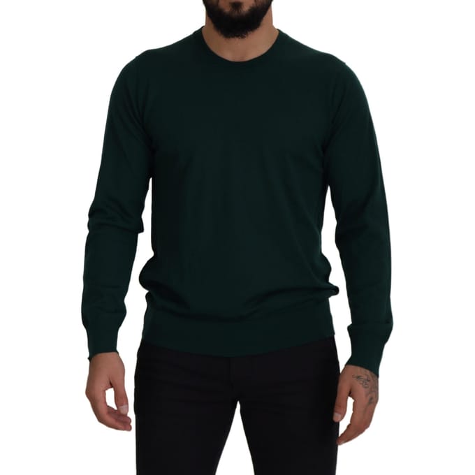 Dolce & Gabbana Groene Kasjmier Rundhals Trui Voor Heren