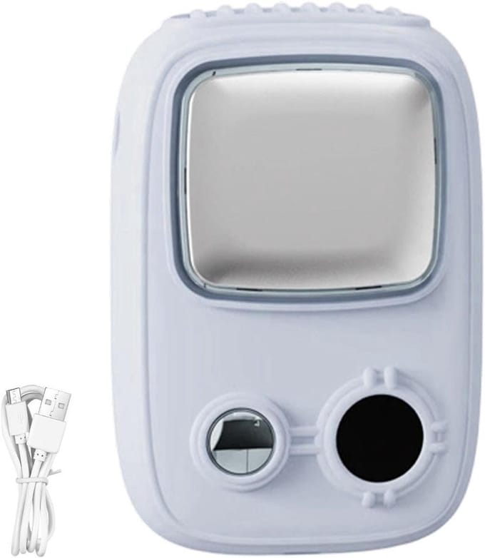 Draagbare Nekventilator - Persoonlijke Airco - Buitenactiviteiten Comfort - Dubbele Koeling - 5D x 9B x 5H cm - Blauw