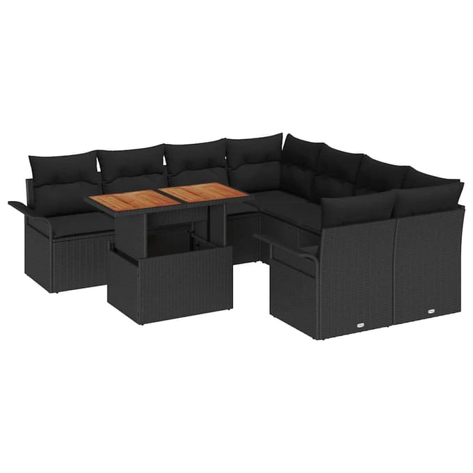 vidaXL - Tuinbank - Set - met - kussen - Zwart