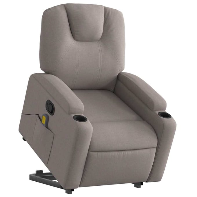 vidaXL - Sta-op-massagestoel - verstelbaar - stof - taupe