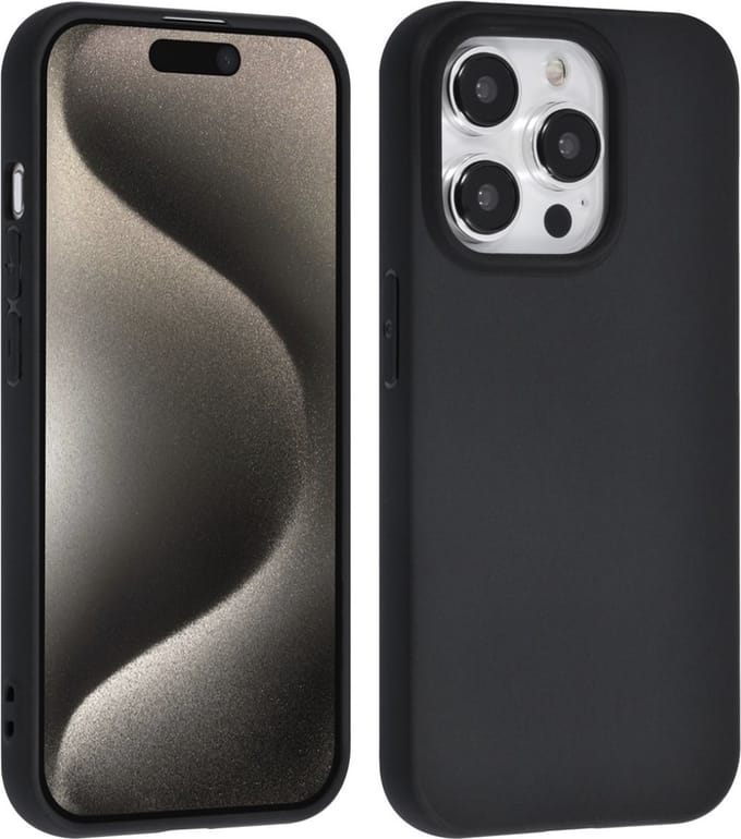 UNIQ iPhone 15 Pro TPU Back Cover - Zwart - Schokbestendig