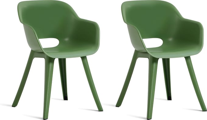 Keter Akola Tuinstoelen - 2 stuks - 56,5x55x80cm - Olijf Groen