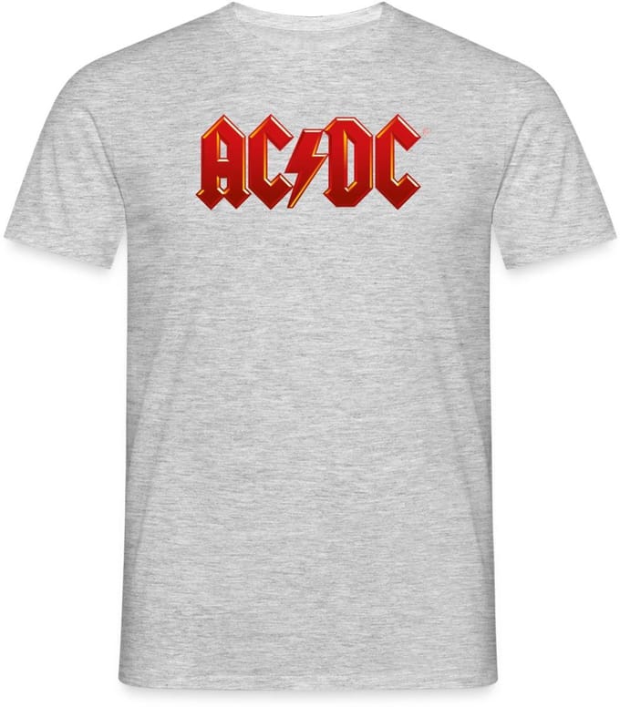 AC/DC Klassiek Logo Met Bliksemschicht T-Shirt Heren