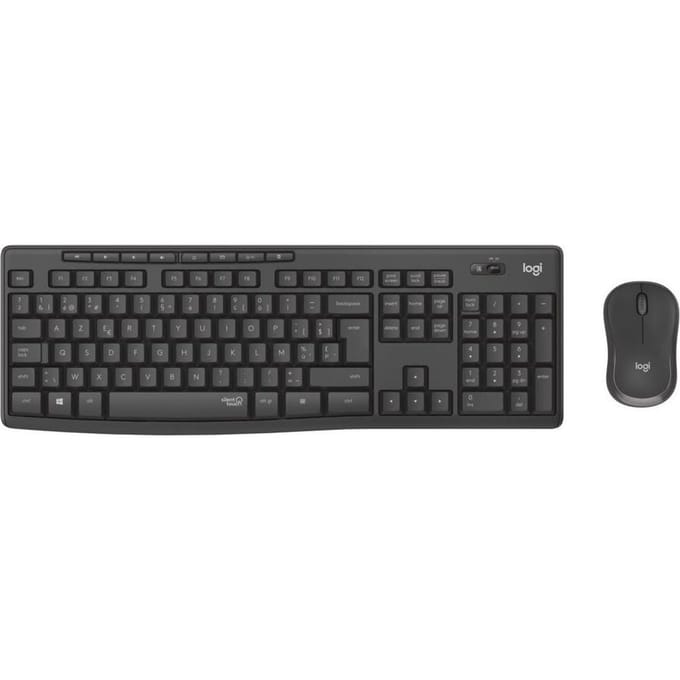 Logitech MK295 Silent - keyboard and mouse set - AZERTY - Dutch - graphite Input Device - Keyboard and mouse set - Nederlands - Zwart