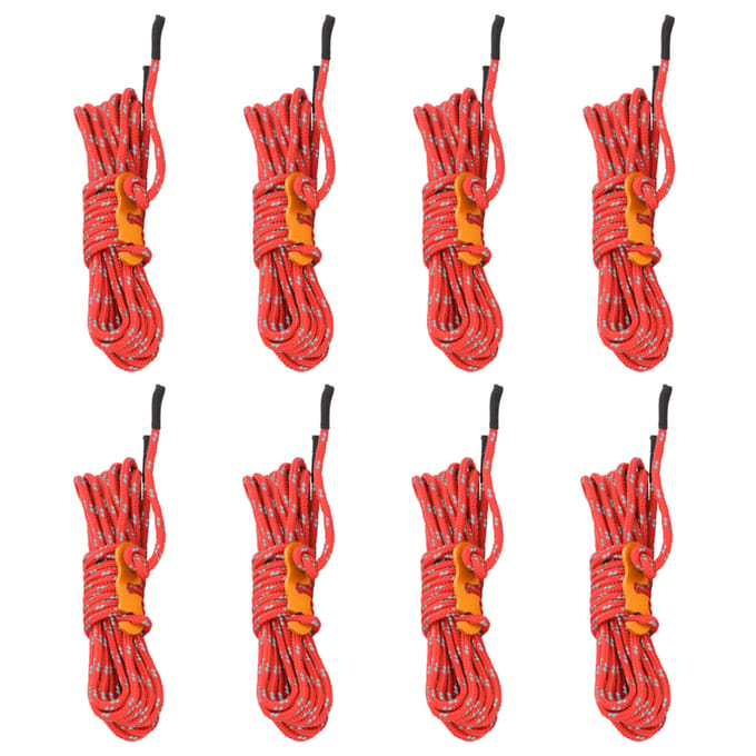 vidaXL - Tentscheerlijnen - met - spanners - 8 - st - reflecterend - 4 - m - 4 - mm