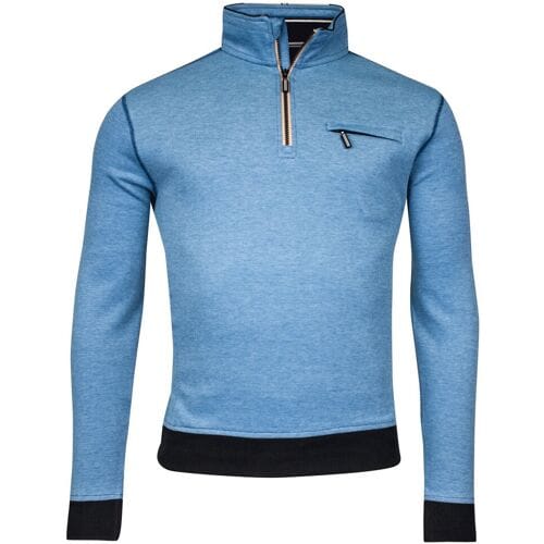 Baileys Trui Half Zip Two-Tone Oxford Doubleface Jacquard Interlock Cobalt / male
