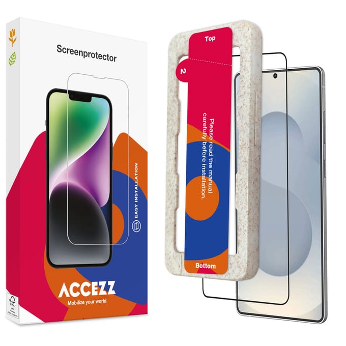 Accezz Screen Protector - Geschikt voor Samsung Galaxy S25 Edge - Gehard Glas Full Cover Screenprotector met Bio Applicator