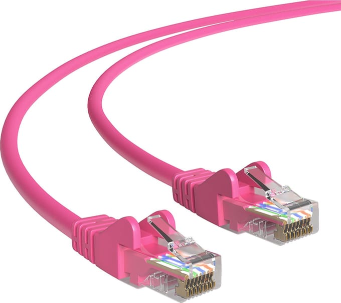 Cat 5e - U/UTP - Netwerkkabel - Patchkabel - Internetkabel - 1 Gbps - 2 meter - Roze - Allteq
