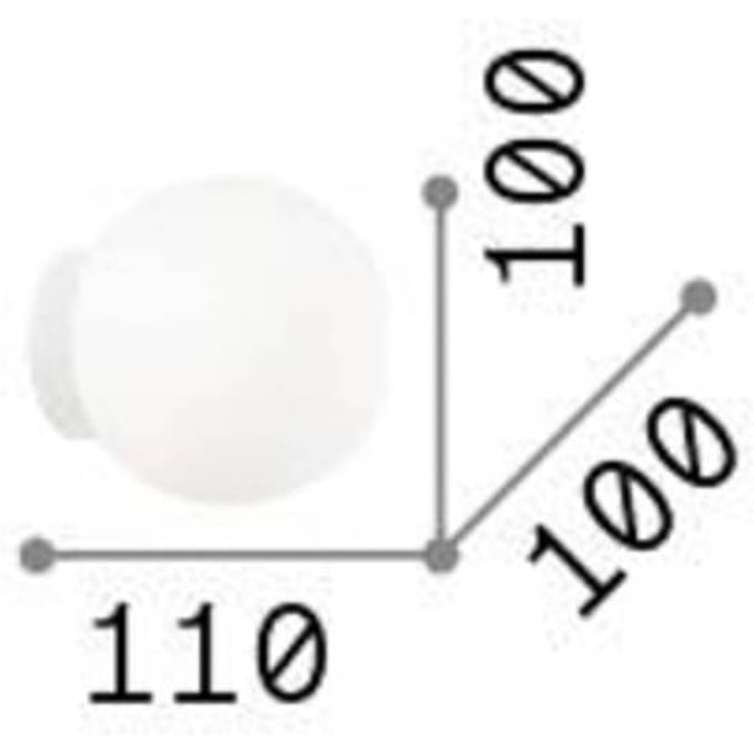 Wandlamp Ideal Lux Mapa, Ø 10 cm, opaalglas, wit, bol