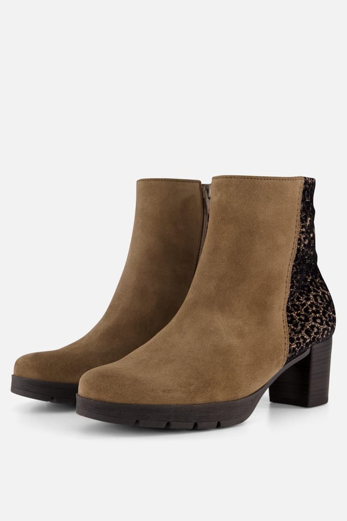 Gabor Gabor Leopard Enkellaarsjes cognac Suede