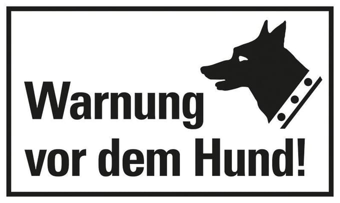 Pickup kunststoff Schild 25x15 cm WARNUNG VOR DEM HUND