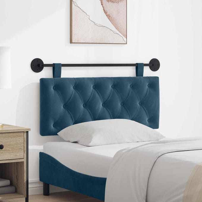 vidaXL - Hangend - hoofdbord - Blauw - Fluweel