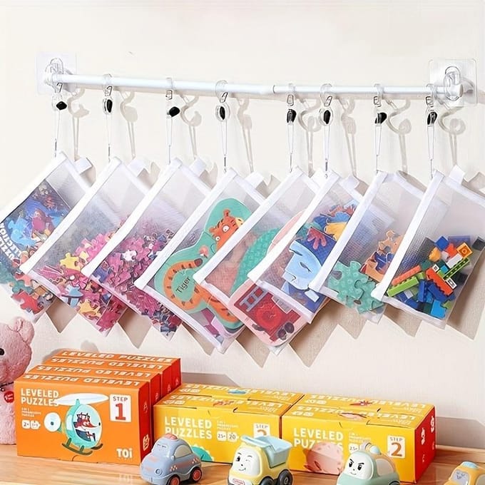 10pcs Sacs de rangement pour jouets, sacs de rangement pour documents, sacs de rangement pour papeterie, sacs de rangement ménagers multifonctionnels