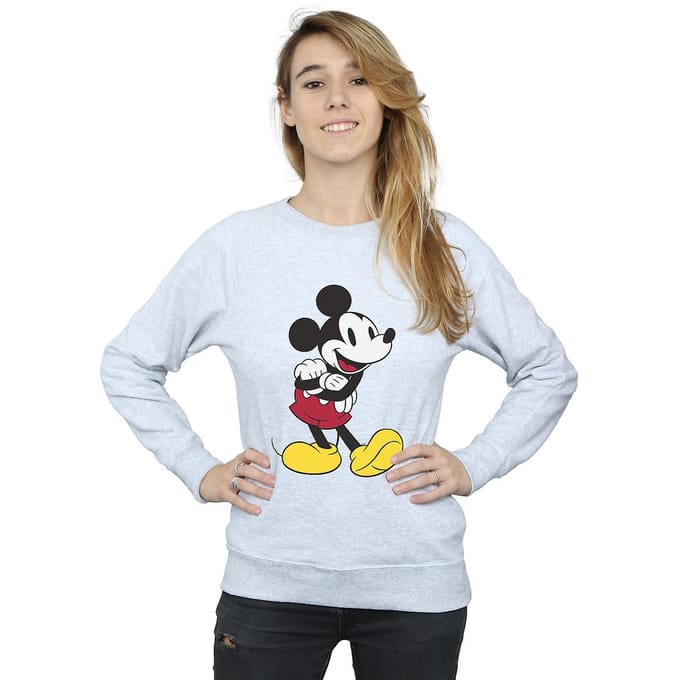 Disney Dames/Dames Klassiek Mickey Mouse Sweatshirt (Heide Grijs)