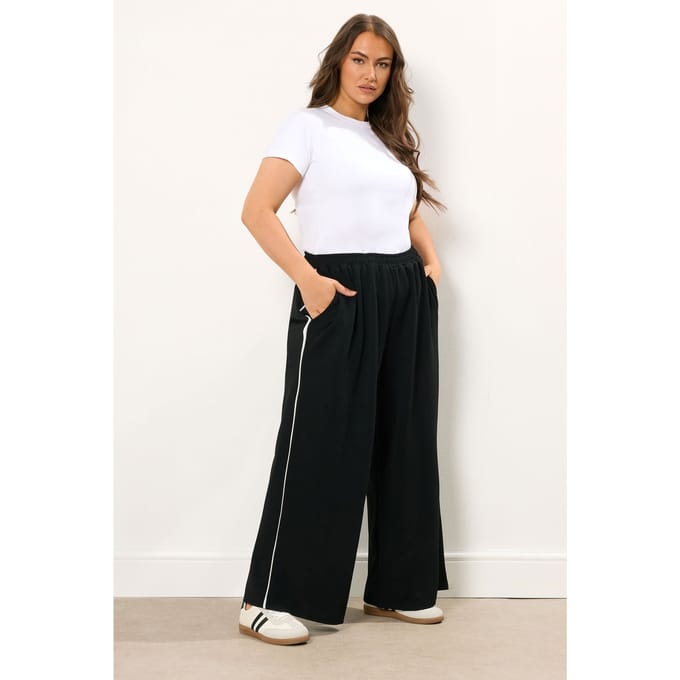 Yours Zwarte Scuba Zijstreep Wijde Broek Size 58-60