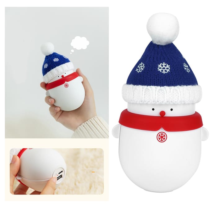2-in-1 USB Oplaadbare Handwarmer 6000mAh Draagbare Powerbank Herbruikbare Handwarmer Kerst rood