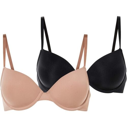 esmara 2 dames BH's (Zwart/beige, 85B)