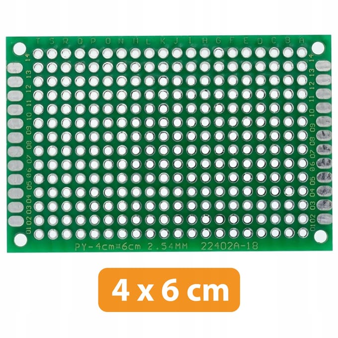 Dubbelzijdige universele PCB prototyping printplaat 40 x 60 mm (Groen)