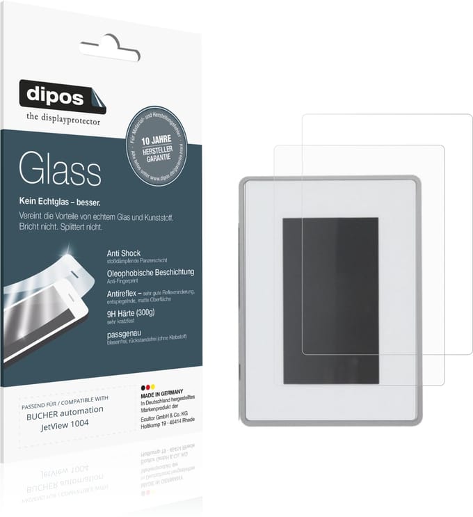dipos – 2x Matte Pantserfolie geschikt voor BUCHER automation JetView 1004 | 9H Screenprotector