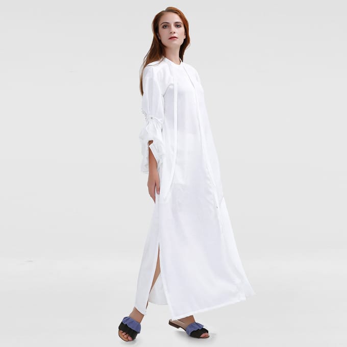 Lange gestructureerde shirt-jurk