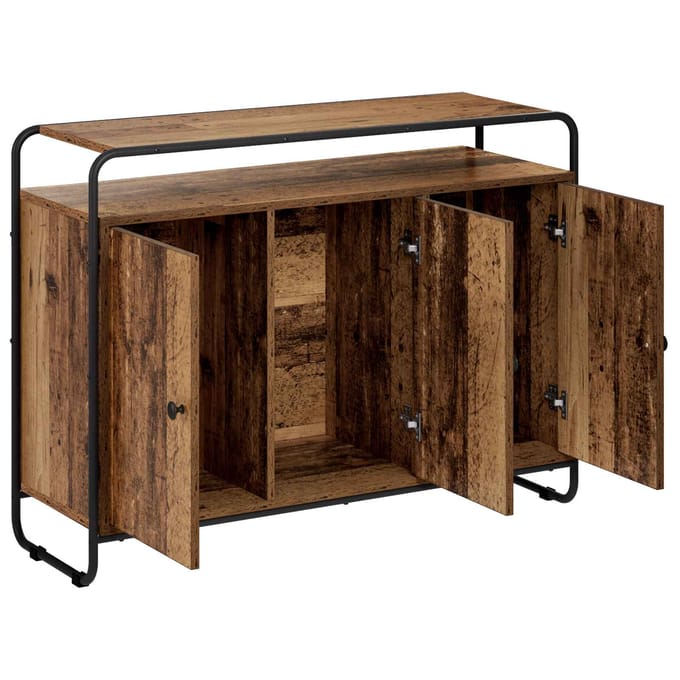 vidaXL - Dressoir - Oud - hout - 102 - x - 35 - x - 75 - cm - Bewerkt - hout