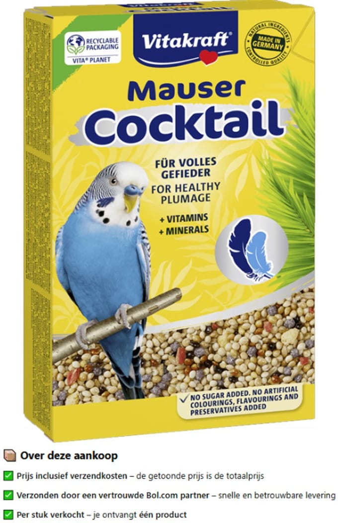 Vitakraft Parkiet Ruihulpcocktail - 200 Gr - Vogelsnack
