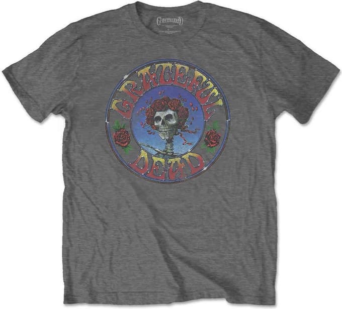 Grateful Dead - Bertha Circle Vintage Wash Heren Tshirt - S - Grijs