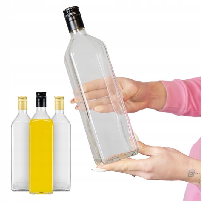 Bimberek Marasca Serie - Transparante Flessen - 1L - Vierkant Design