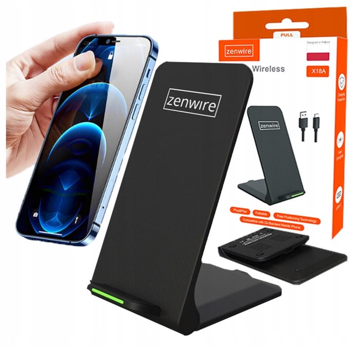 Zenwire X18A Draadloze Oplader - Qi 15W - Opvouwbaar - USB-C