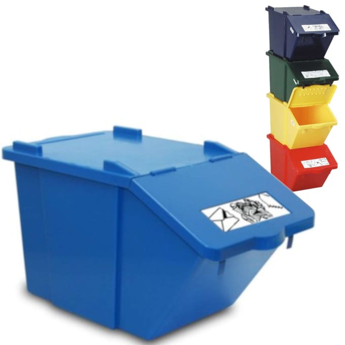 Meva FILMOP 3667A - Afvalbak - 45L - Blauw - Stapelbaar