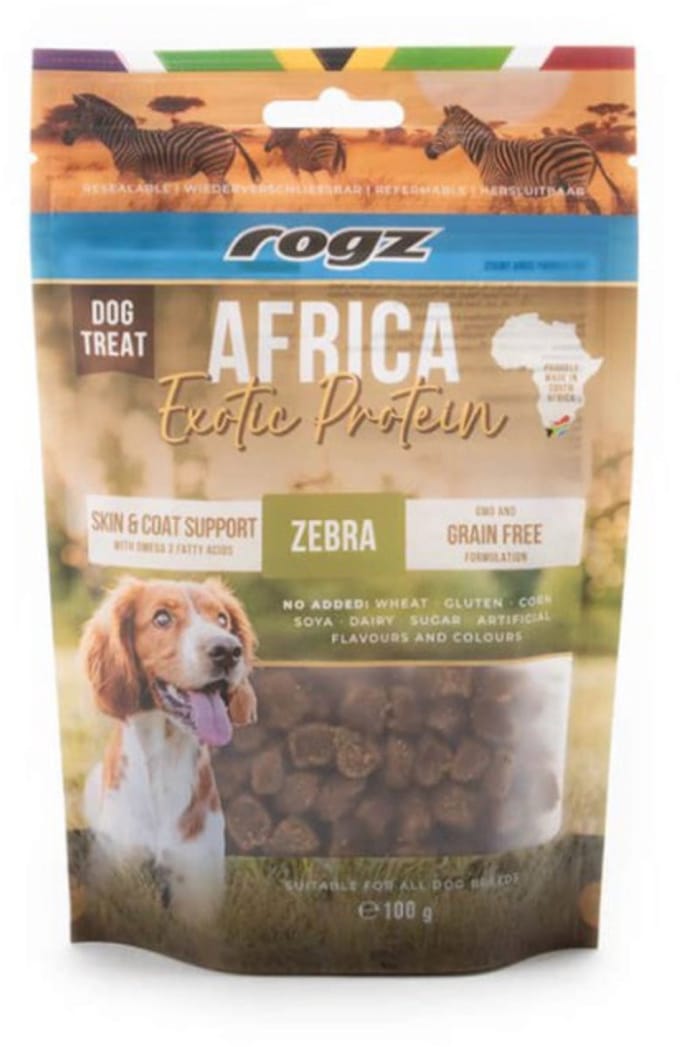 Rogz Africa Exotic Protein - Hondensnack - Zebra - 100 gram