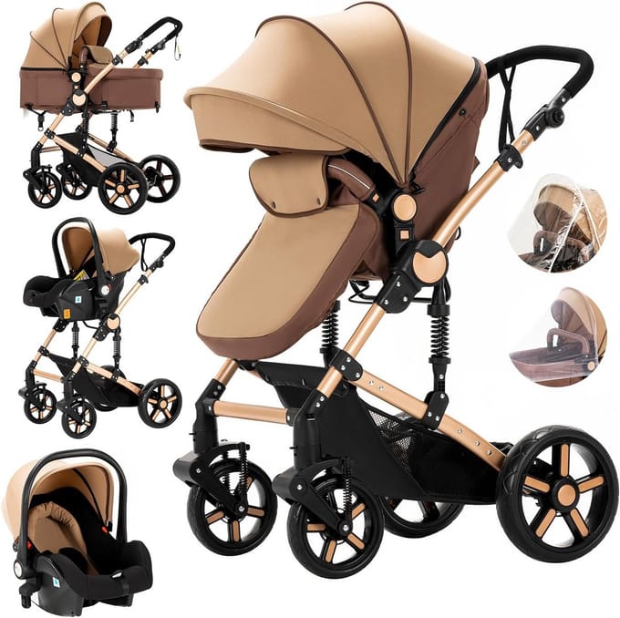 3-in-1 Kinderwagen Combinatie Reiswieg en Buggy Inklapbaar