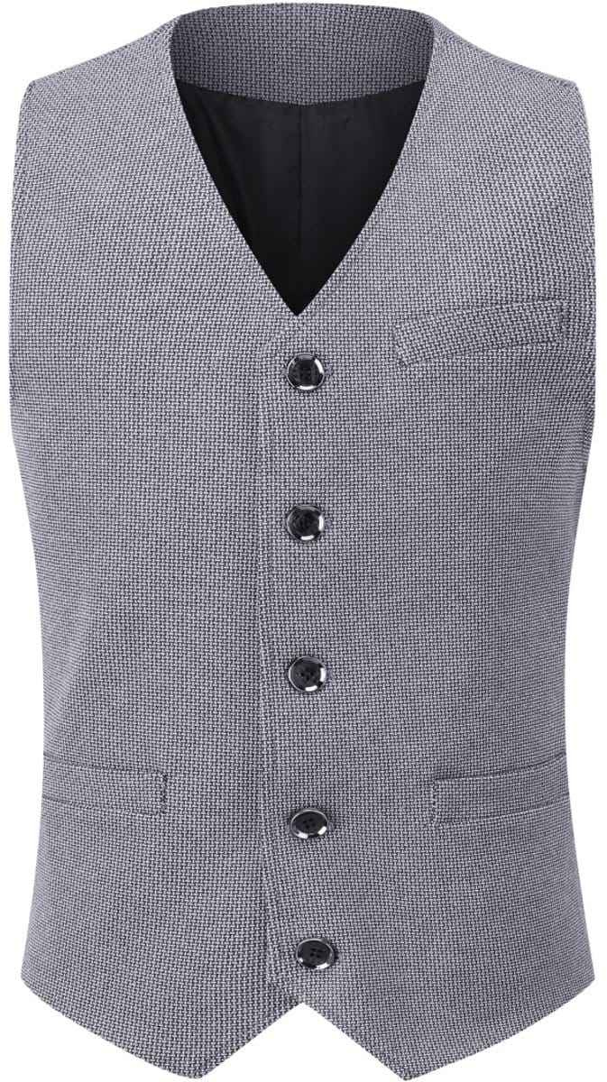 ALLTHEMEN Heren Patchwork V-hals Vest - Formeel Klassiek Basis Wollen Vest Voor Bruiloften - S