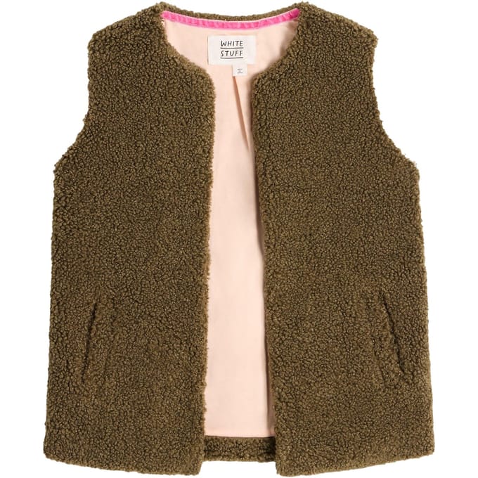 White Stuff Borg Gilet Khaki Green Größe: 3-4 | Jacken Outlet | kids | Braun