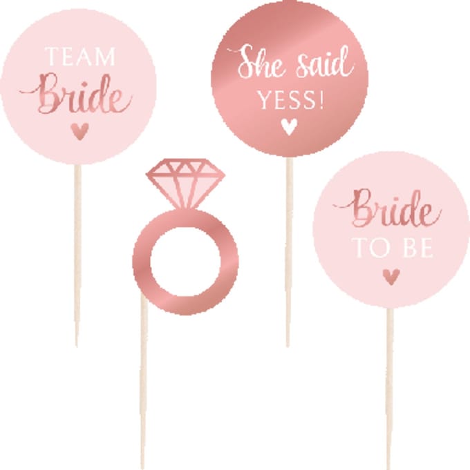 Bride To Be - Cocktail Prikkers - Rosé - 16 stuks