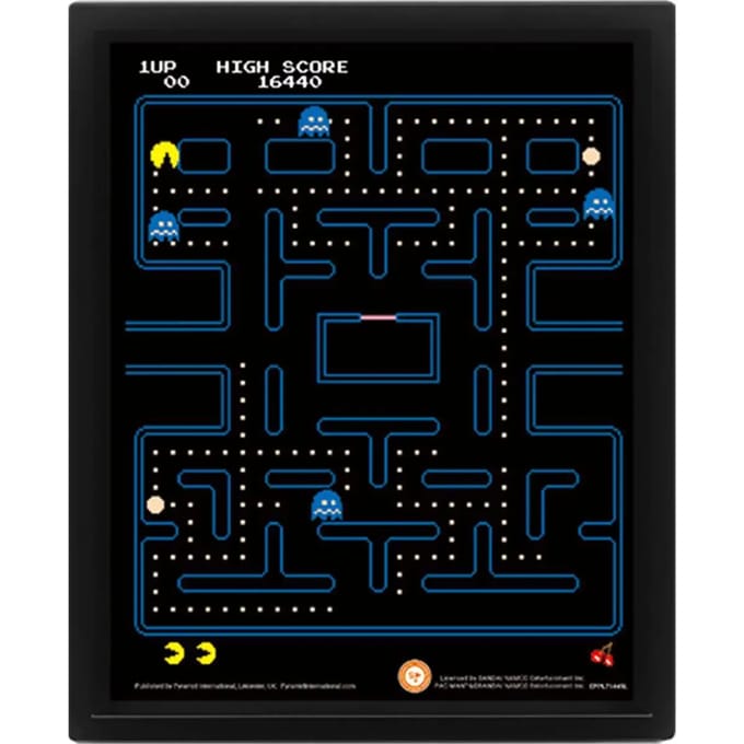 Pac-Man - Doolhof 3D Lenticulaire Poster 28,7 x 23,5cm