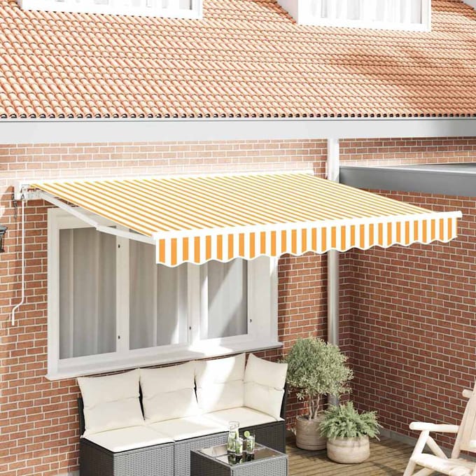 vidaXL Zijde Frame Geel en Wit 300 x 200 cm Polyester met PU-coating