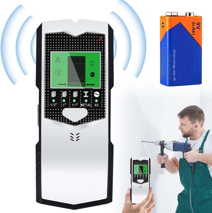 Multifunctionele Wandscanner 5-in-1 Detector voor Metaal, Hout en Stroomkabels met LCD