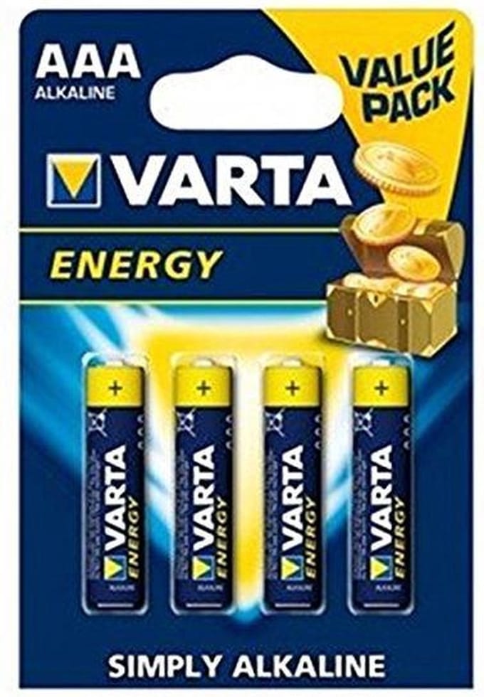 10x Varta energy AAA 4-pack LR03 Batterijen