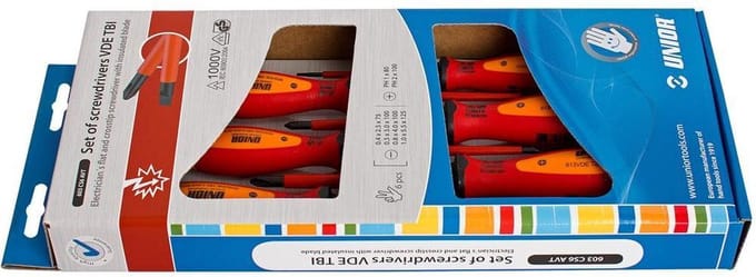 UNIOR - SET SCHROEVENDR VDE TBI - SL 2.5 - 3.0 - 4.0 - 5.5 - PH 1 -2 / 6 PCS
