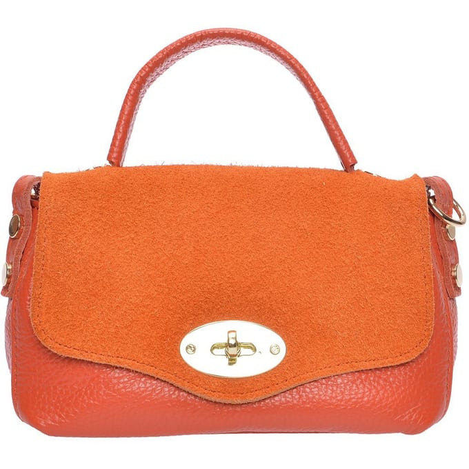 Roberta M Oranje Rundleer Tas