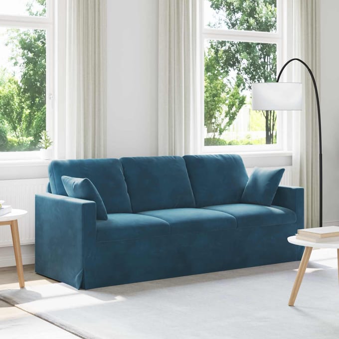 vidaXL - Bank - Blauw - 198 - x - 78 - x - 80 - cm - Fluweel
